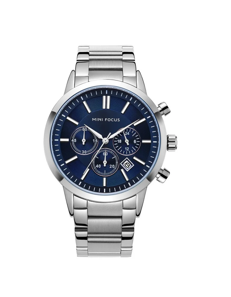 Montre Homme MINI FOCUS Chronographe en Acier Inoxydable – Élégante & Résistante (MF0188G)