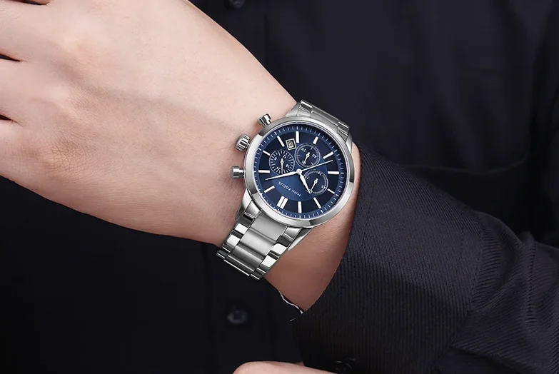 Montre Homme MINI FOCUS Chronographe en Acier Inoxydable – Élégante & Résistante (MF0188G)