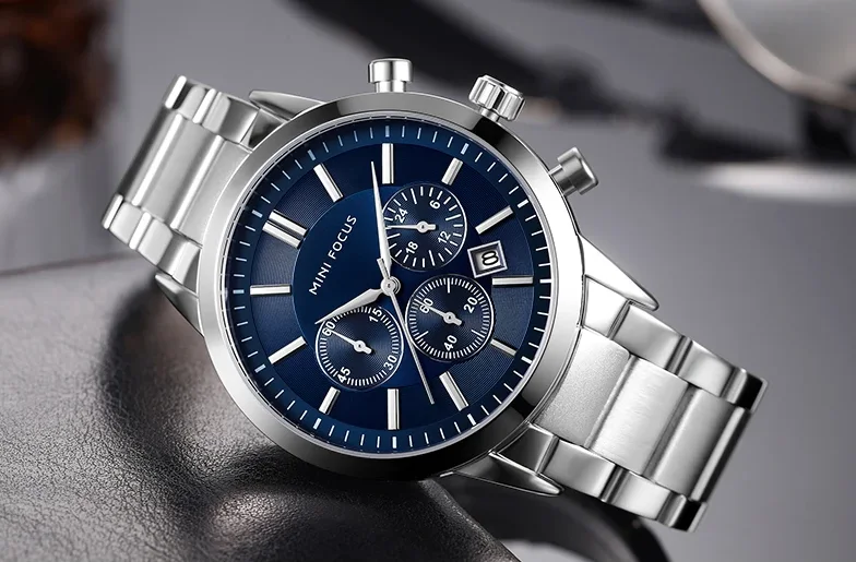 Montre Homme MINI FOCUS Chronographe en Acier Inoxydable – Élégante & Résistante (MF0188G)