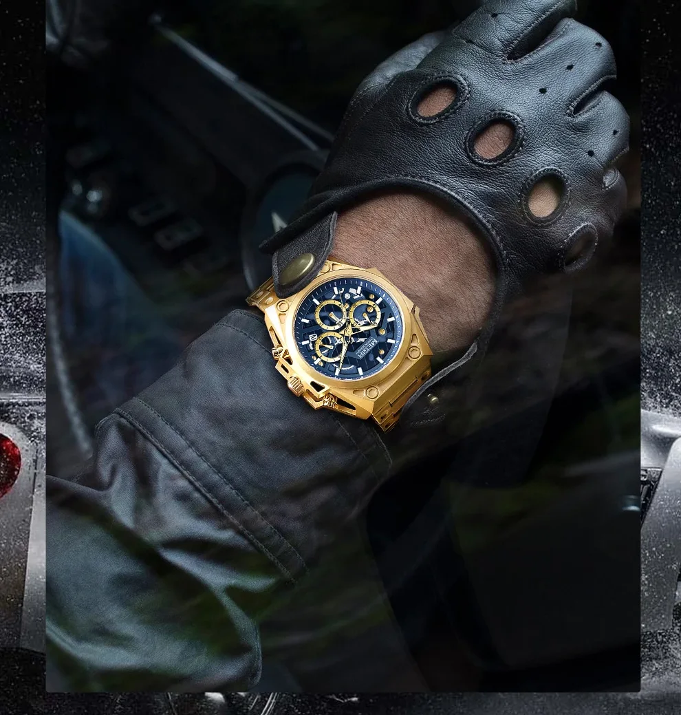 Montre Homme MEGIR 4220 – Chronographe Luxe en Acier Inoxydable | Étanche & Élégante