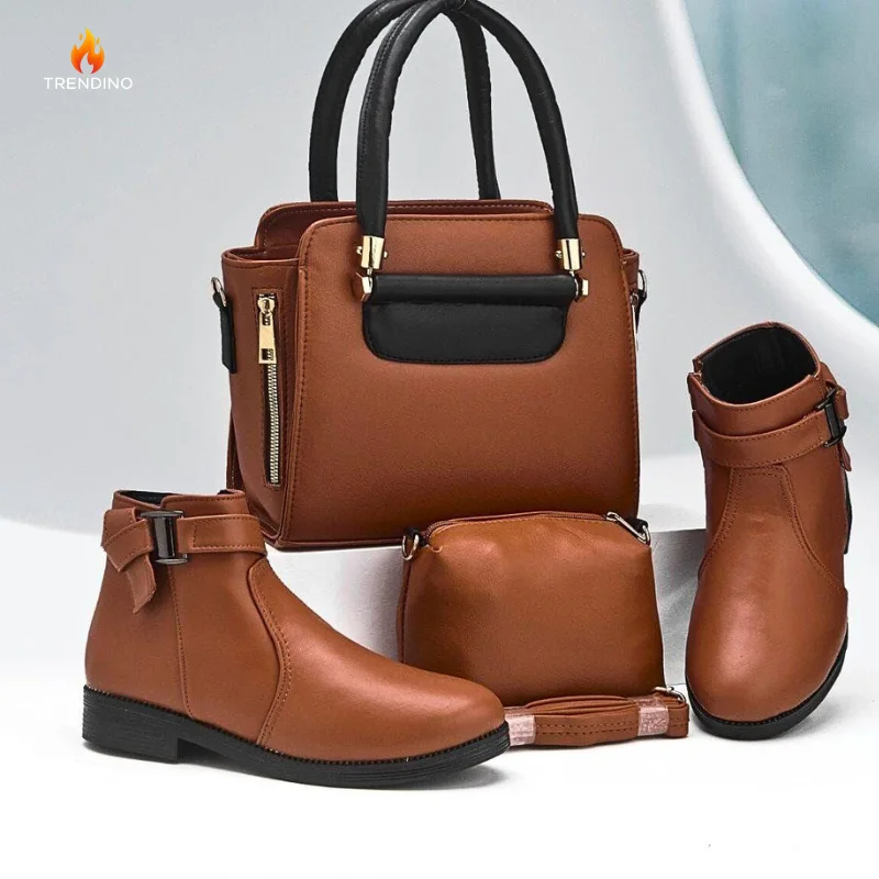 باك نُور - حقيبة جلدية بجودة عالية +محفظة صغيرة+ بوت جلد ممتاز