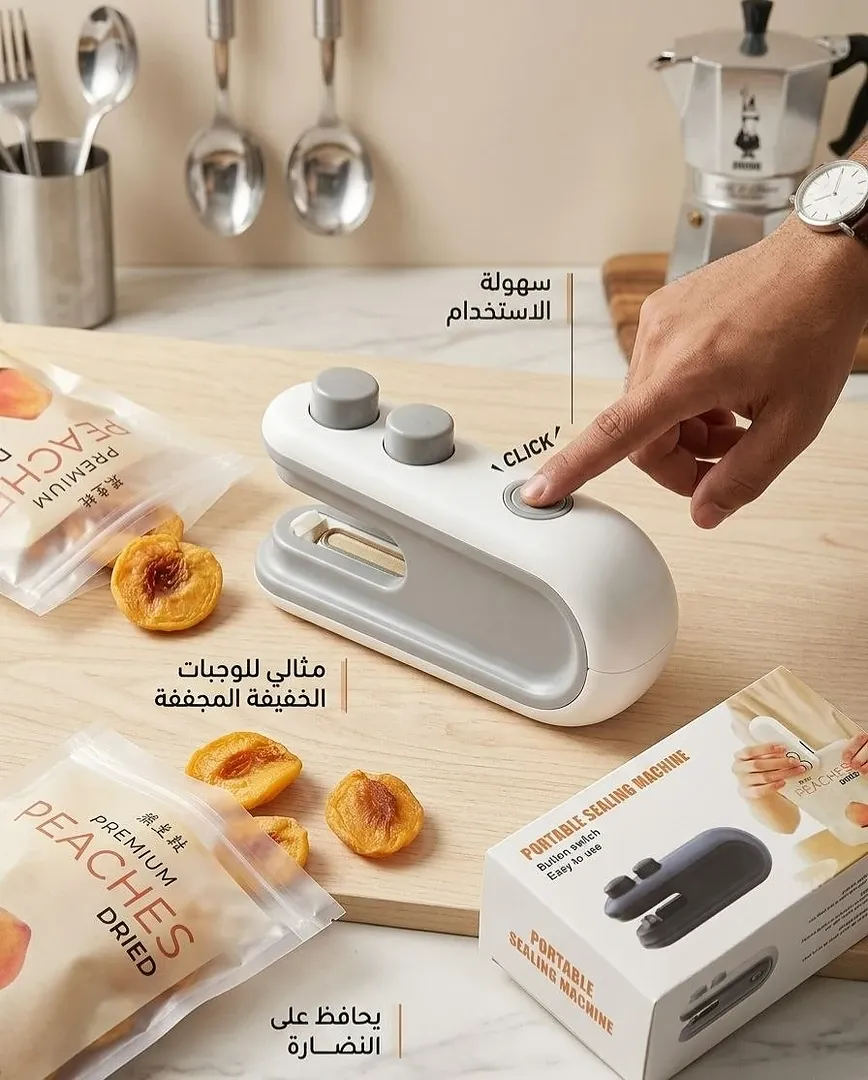 جهاز صغير لإغلاق الأكياس، جهاز قابل لإعادة الشحن 2 في 1 لإغلاق الأكياس