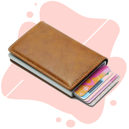RFID Slim Pop-Up Leather Card Wallet