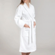 Peignoir col châle velours blanc