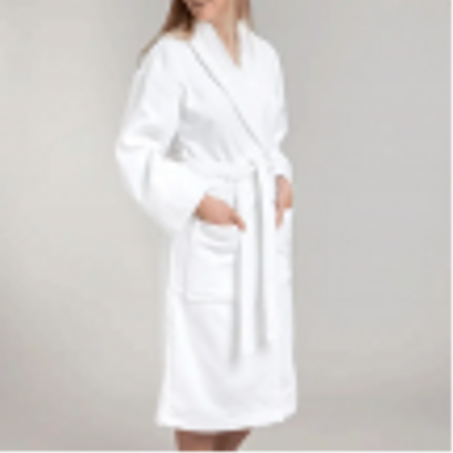 Peignoir col châle velours blanc