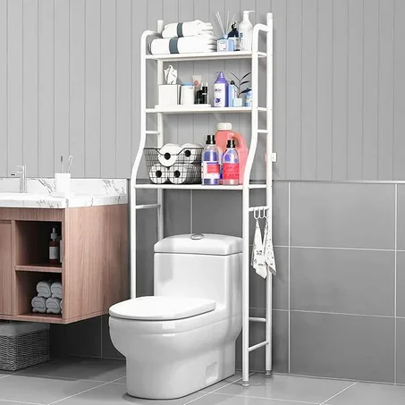 Étagère de rangement multifonctionnelle à 3 niveaux pour toilettes, organisateur de salle de bain