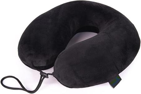Almohada cervical de viaje de espuma viscoelástica Max Comfort de color negro americano