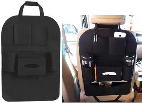 Organizador de bolsas de almacenamiento con múltiples bolsillos para el asiento trasero del automóvil, color negro, de Kaber Misr 2020