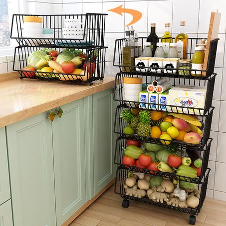 رف تنظيم وتخزين الخضر والفواكه