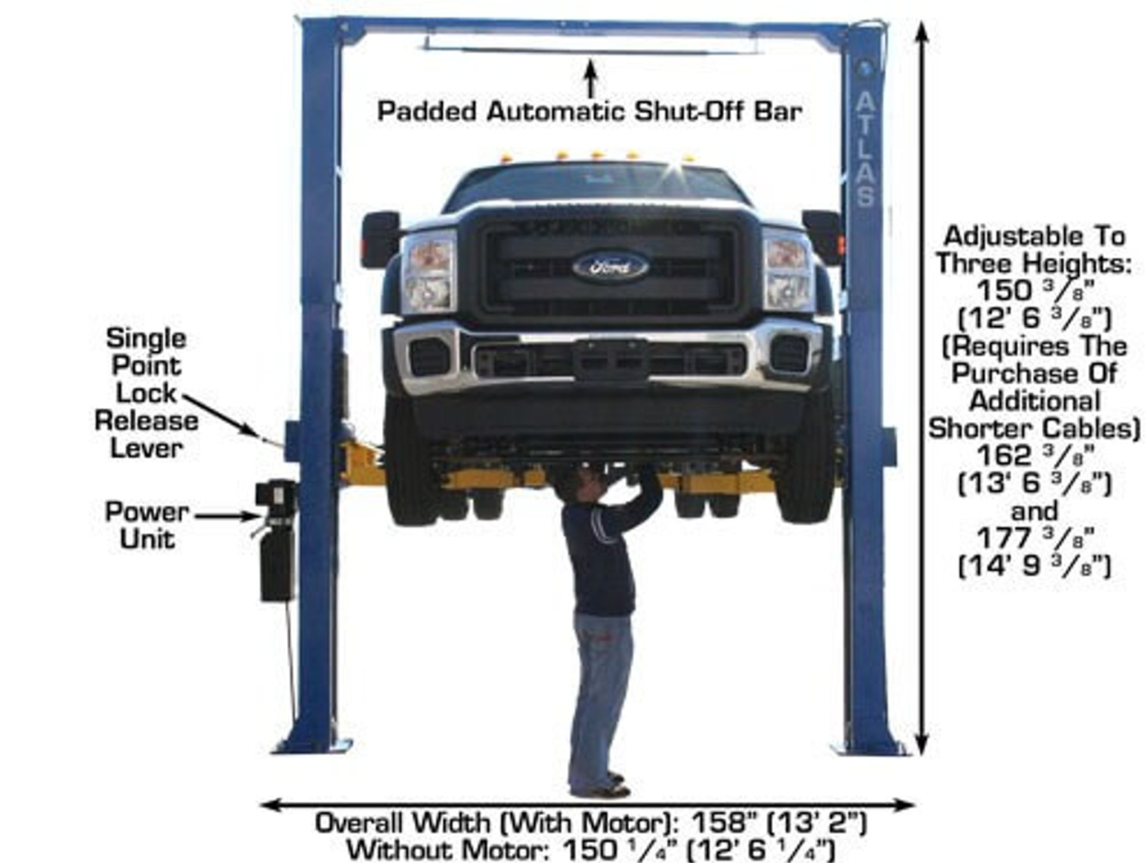 ATLAS PV15PX 15,000 lb 2 Post Lift