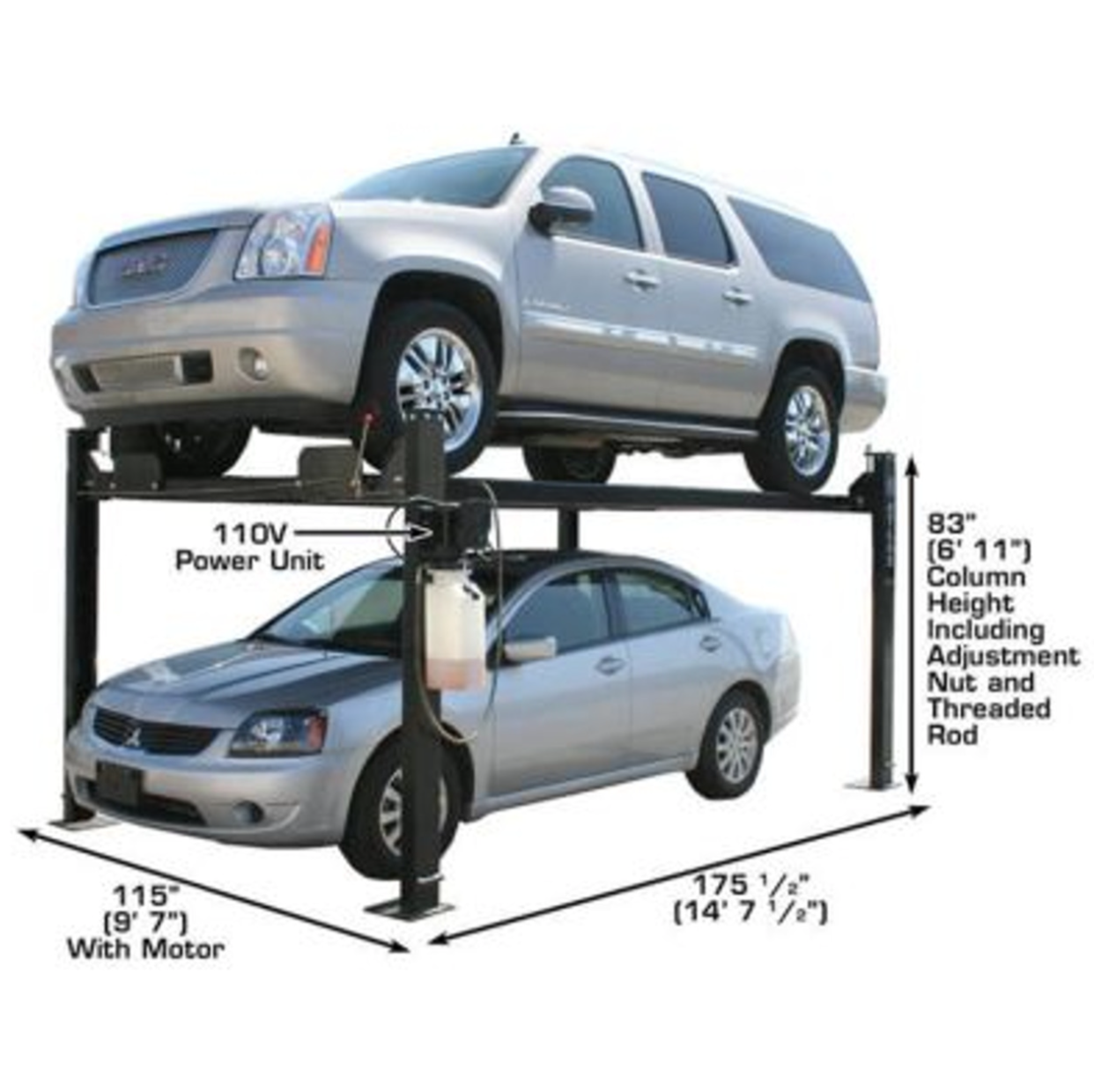ATLAS 8,000 lbs 4 Post Lift Automotive Equipment Garage Pro8000