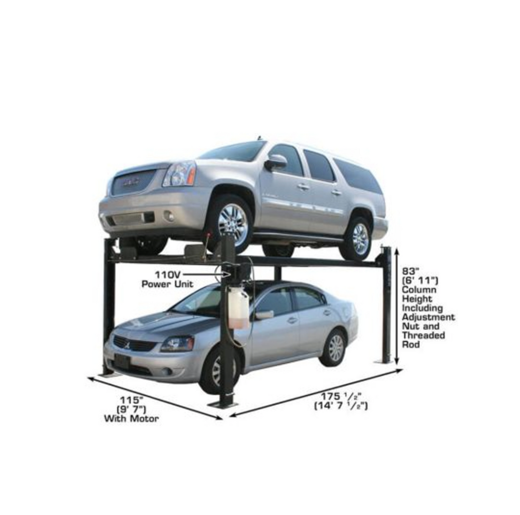 ATLAS 8,000 lbs 4 Post Lift Automotive Equipment Garage Pro8000