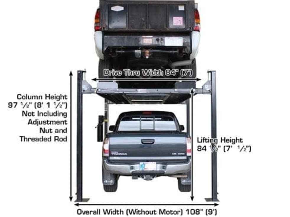 Generic Atlas Garage Pro 8000 EXT Extra Tall 4 Post Garage Car Lift Vehicle Hoist 8000lb Capacity