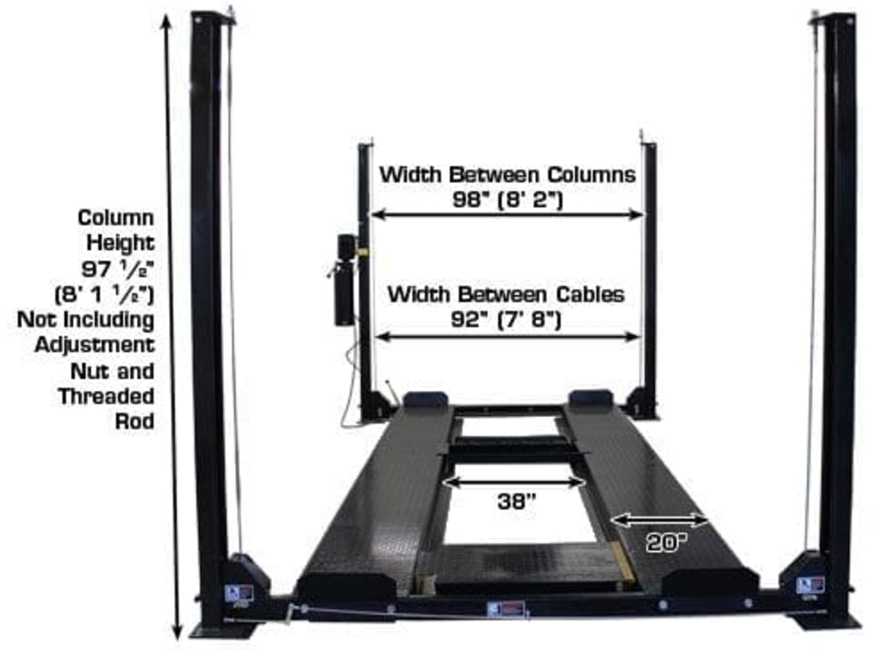 Generic Atlas Garage Pro 8000 EXT Extra Tall 4 Post Garage Car Lift Vehicle Hoist 8000lb Capacity