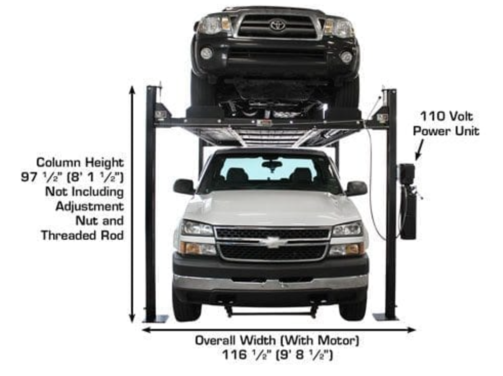 Generic Atlas Garage Pro 8000 EXT Extra Tall 4 Post Garage Car Lift Vehicle Hoist 8000lb Capacity