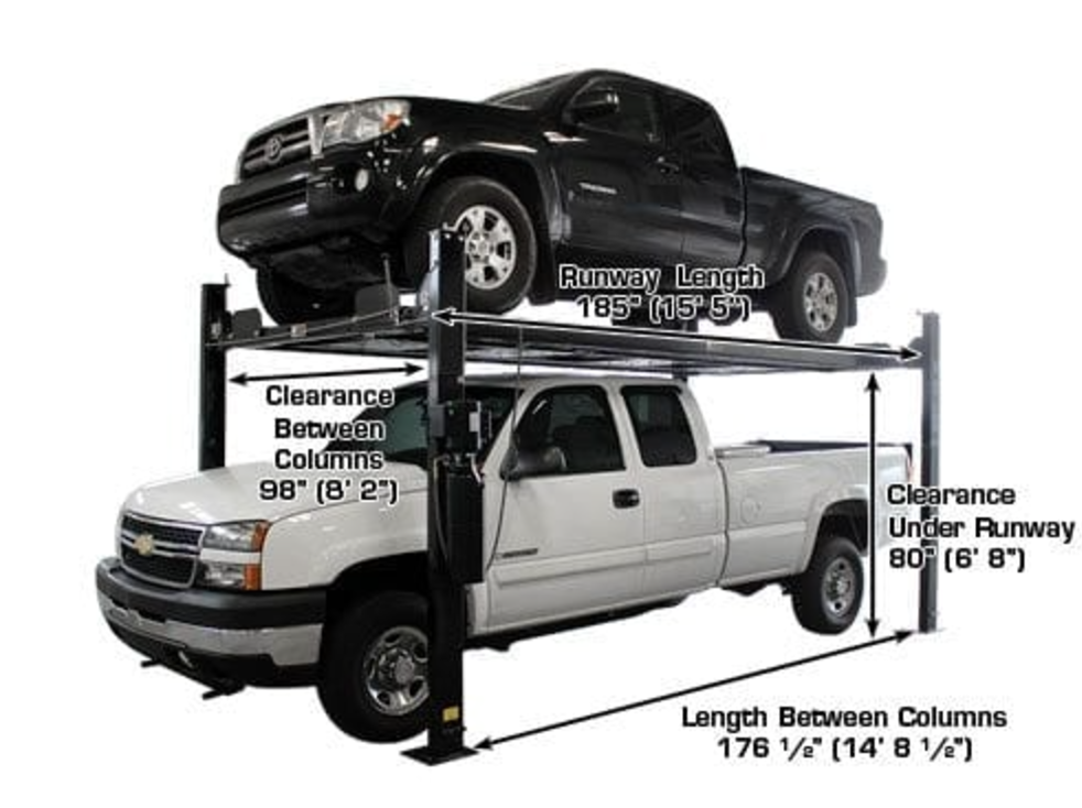 Generic Atlas Garage Pro 8000 EXT Extra Tall 4 Post Garage Car Lift Vehicle Hoist 8000lb Capacity