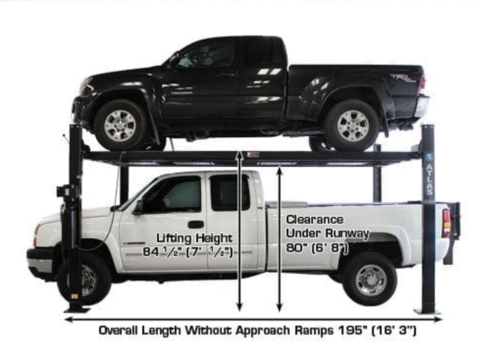 Generic Atlas Garage Pro 8000 EXT Extra Tall 4 Post Garage Car Lift Vehicle Hoist 8000lb Capacity