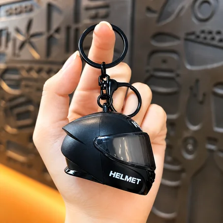 🏍️ Porte-clés Casque Moto LED Lumineux