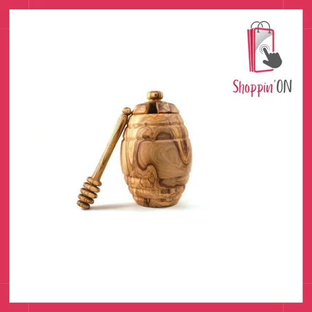 Pot à miel avec cuillère en bois d'olivier
