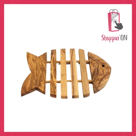 Dessous de plat en Bois d'olivier Sous forme de poisson