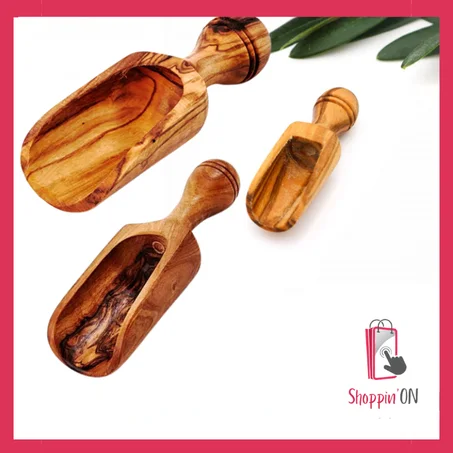 Lot de 3 Cuillères-doseuses en bois d'olivier
