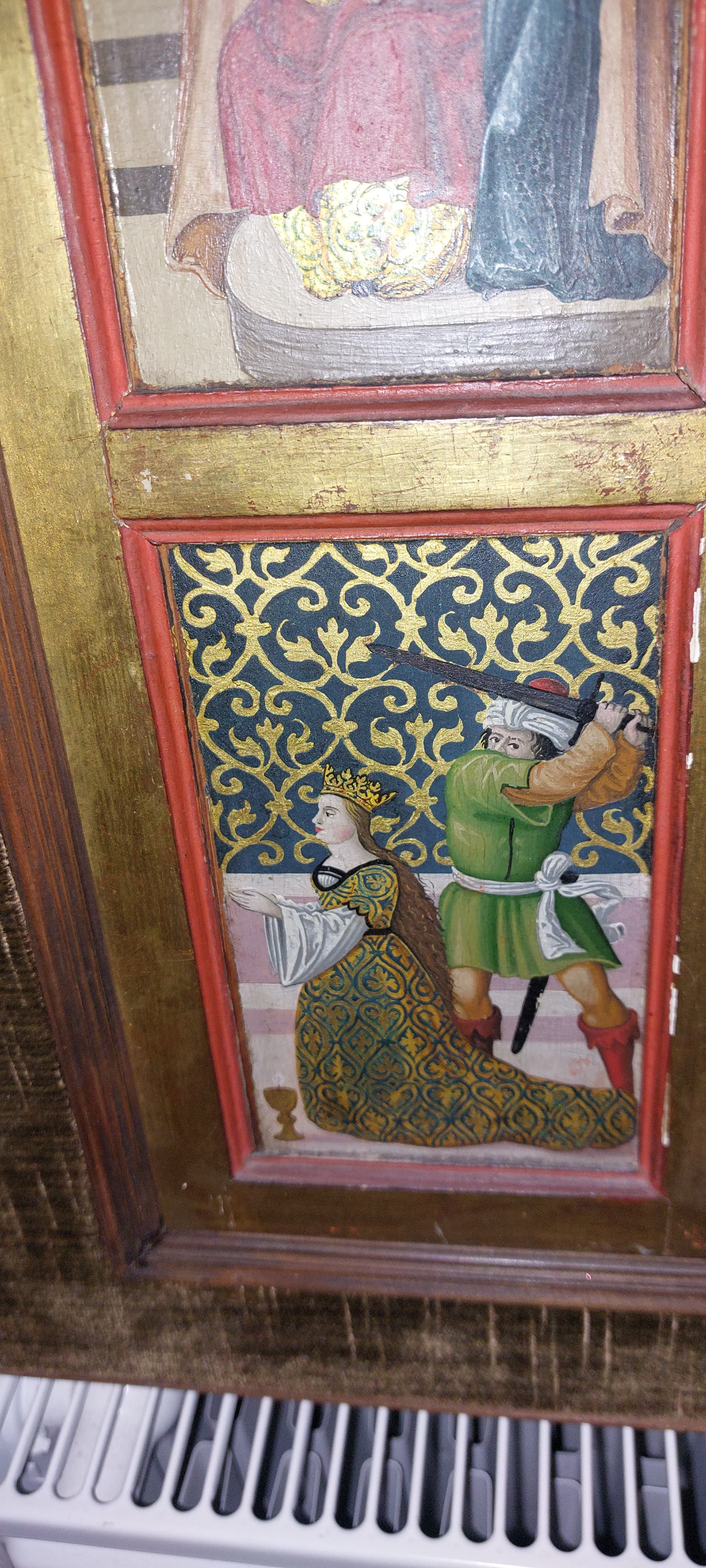Antique oil in wood painting