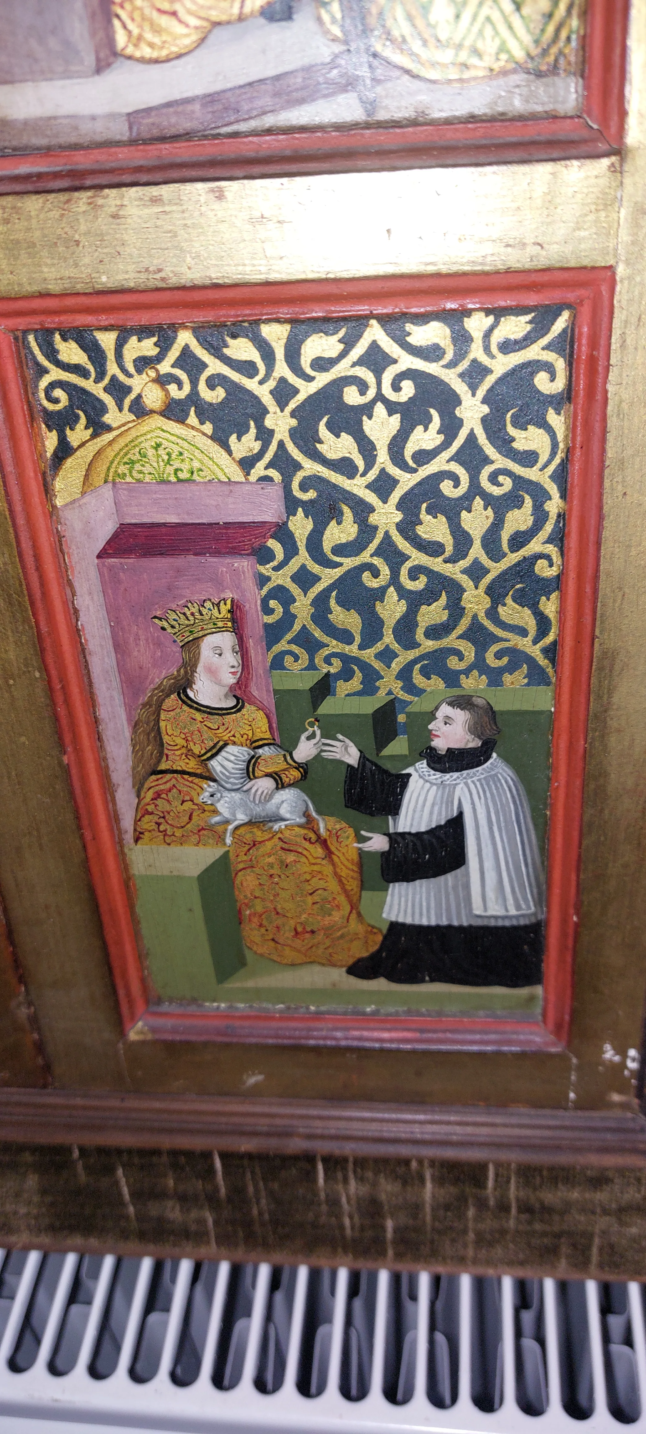 Antique oil in wood painting