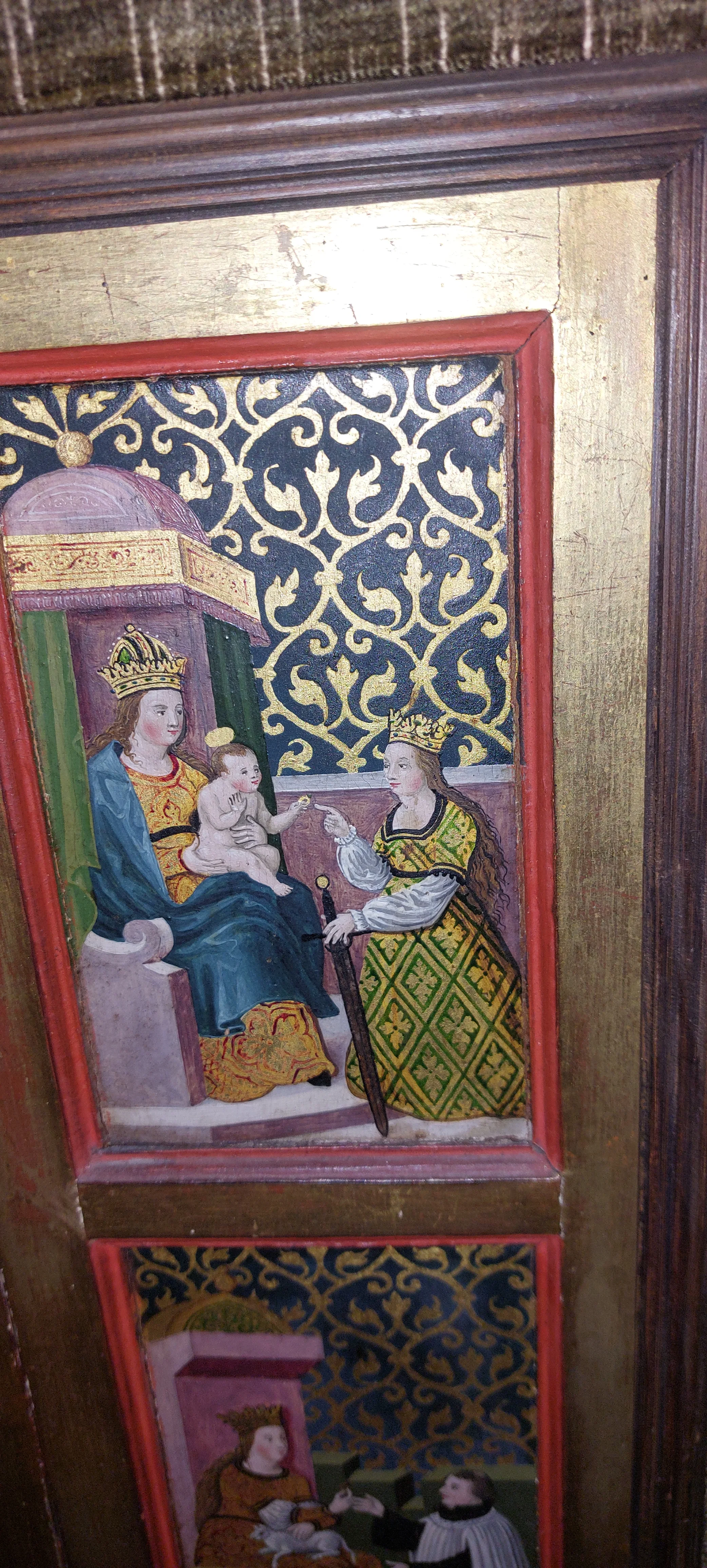 Antique oil in wood painting