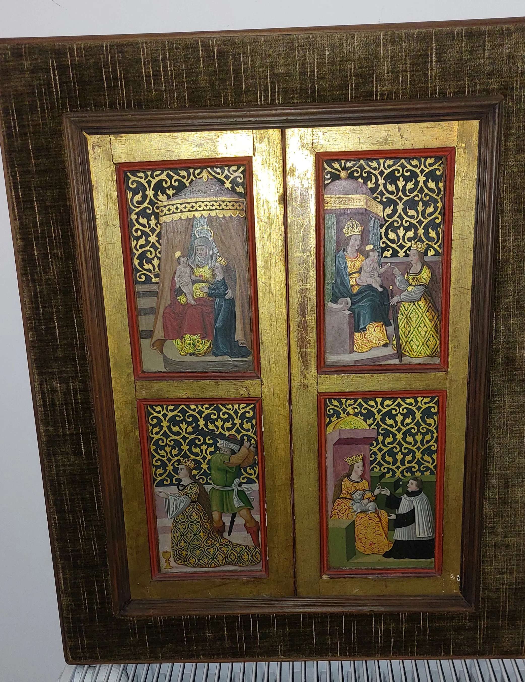 Antique oil in wood painting