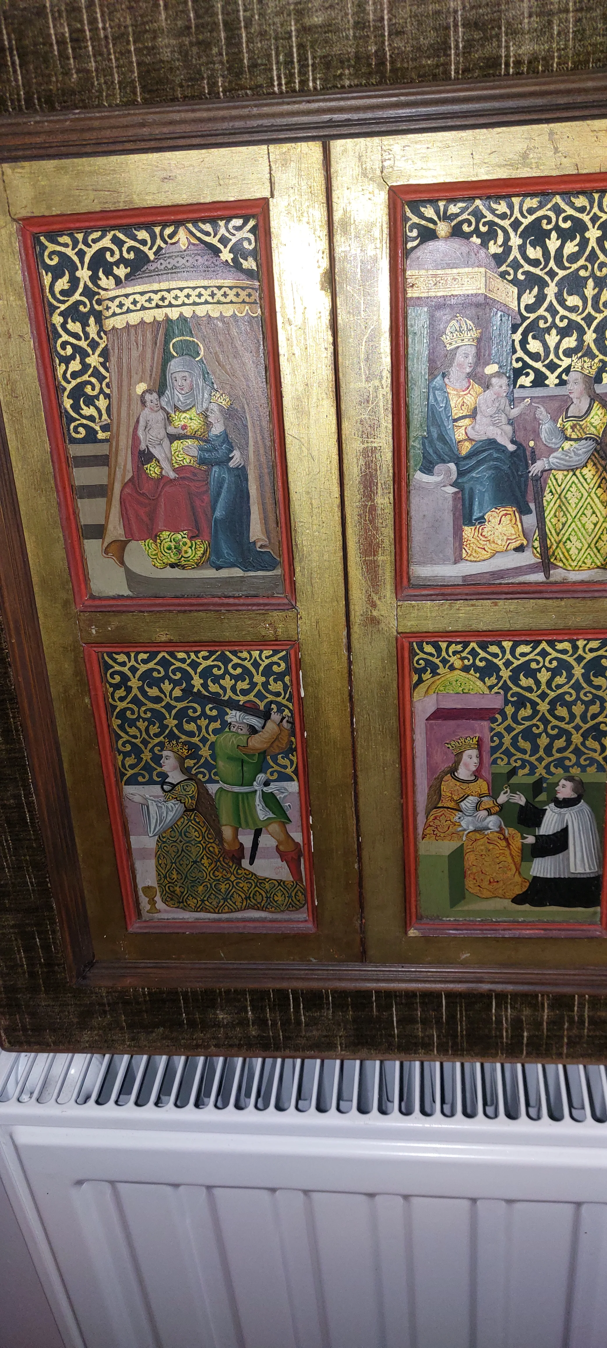 Antique oil in wood painting