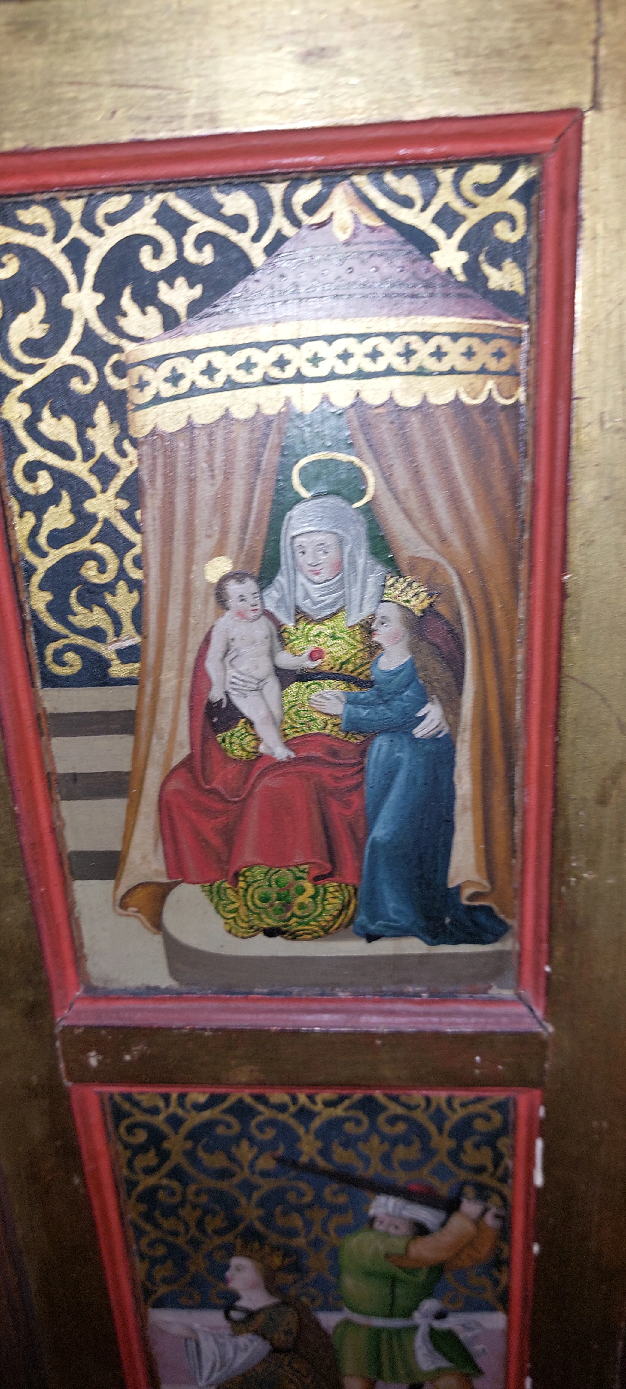 Antique oil in wood painting