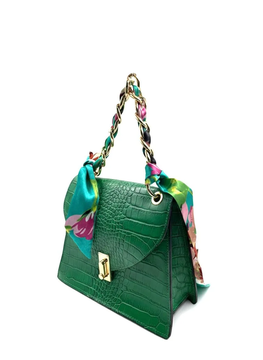 KAYA - Sac Vert  Effet Croco Premium