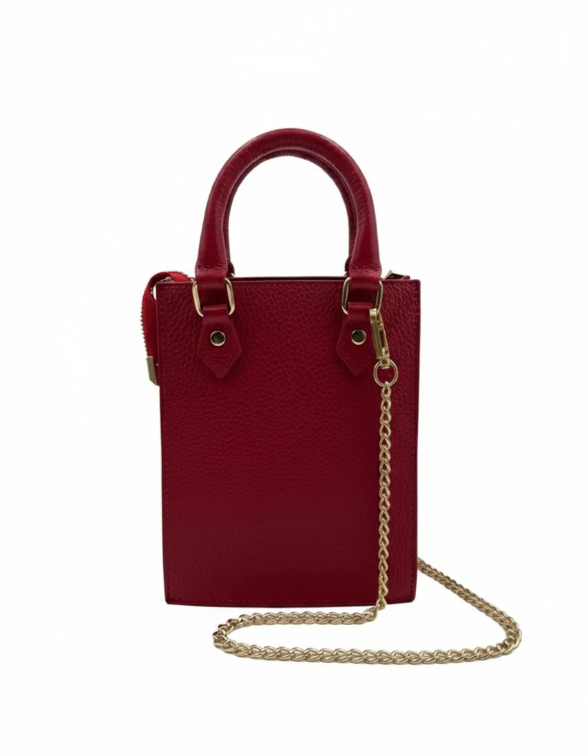 SAC SEAU BORDEAUX EN CUIR ORIGINAL