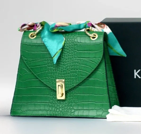 KAYA - Sac Vert  Effet Croco Premium
