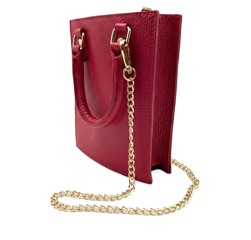 SAC SEAU BORDEAUX EN CUIR ORIGINAL