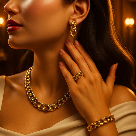 💎 طقم مجوهرات بلاكيور ذهبي فخم – أناقة لا تُقاوم 💎