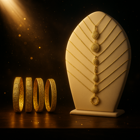 طقم مجوهرات بلاكيور فاخر بلمسة ذهبية براقة