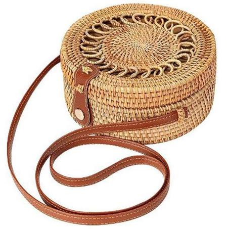 SAC ROND EN ROTIN MOTIFE CERCLE