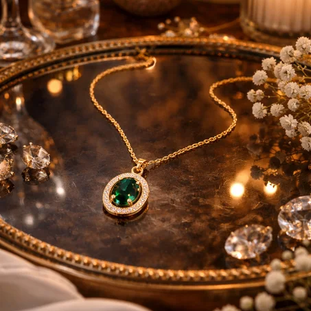 Collier Éclipse Émeraude