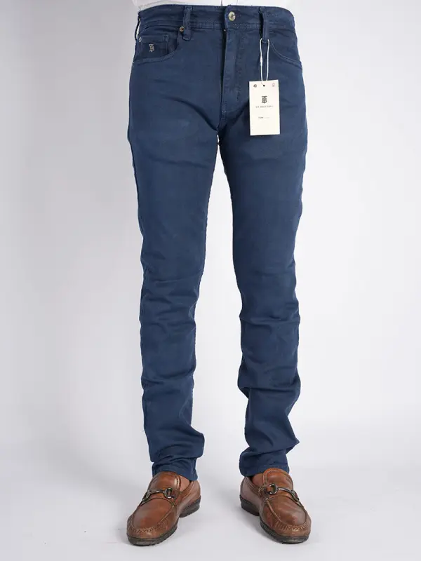 Pantalon en toile piqué léger 100% coton Coupe Normal Ref-HV5ZZ31P ( Bleu marine )