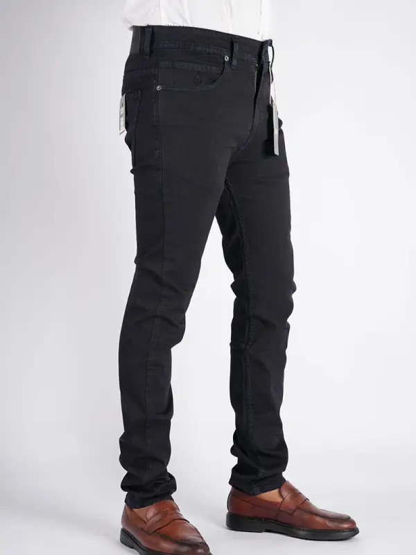 Pantalon en toile piqué léger 100% coton Coupe Normal Ref-HV5ZZ31P ( Noir )