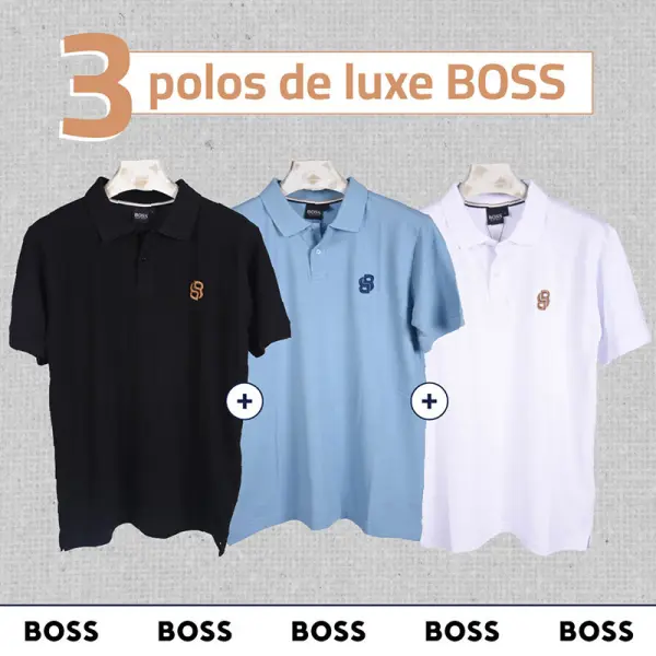 Pack 3 Polos Boss de Luxe En coton Pique Ref-BHD212410