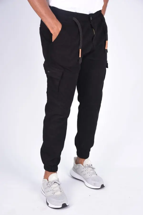 Pantalon jogger Para En toile – Noir-ref-467