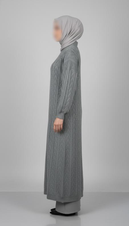 Tunique Maxi Maille Torsadée - Modèle Modeste et Confort Hivernal