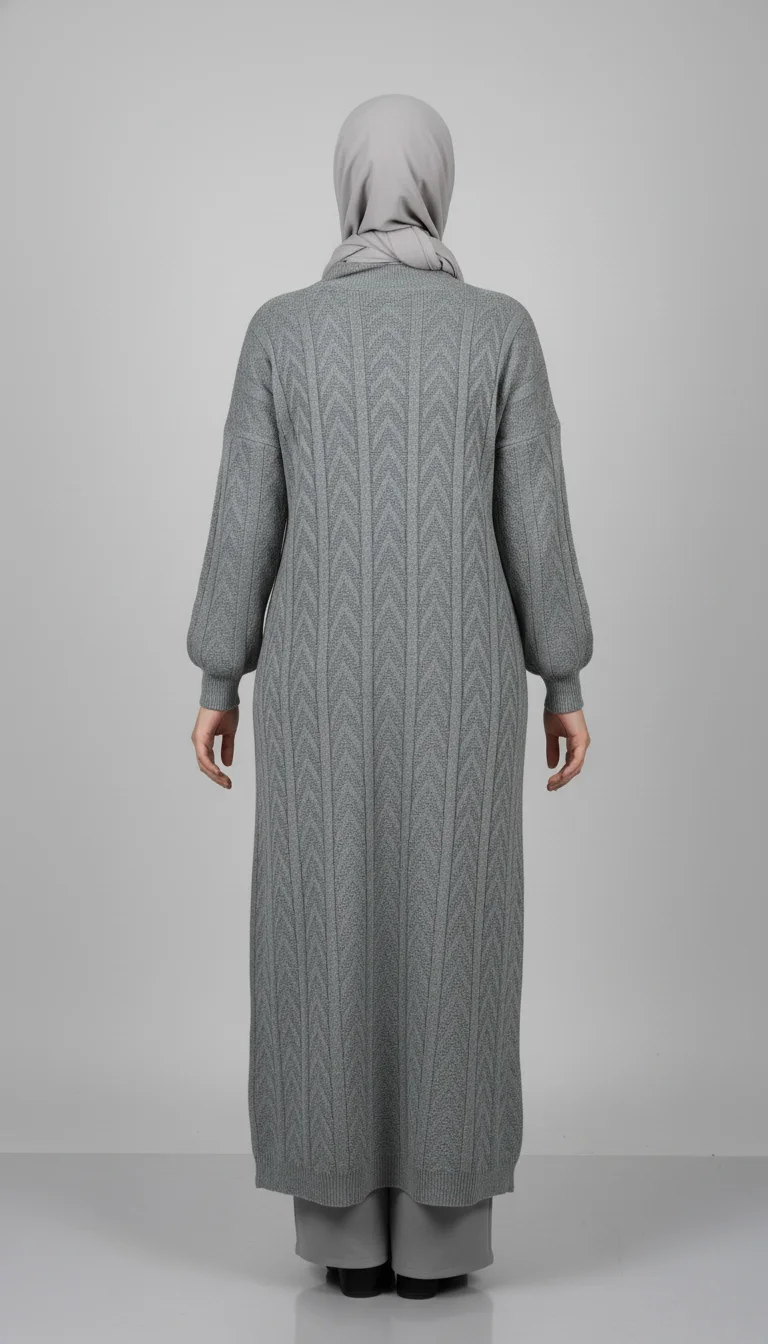 Tunique Maxi Maille Torsadée - Modèle Modeste et Confort Hivernal