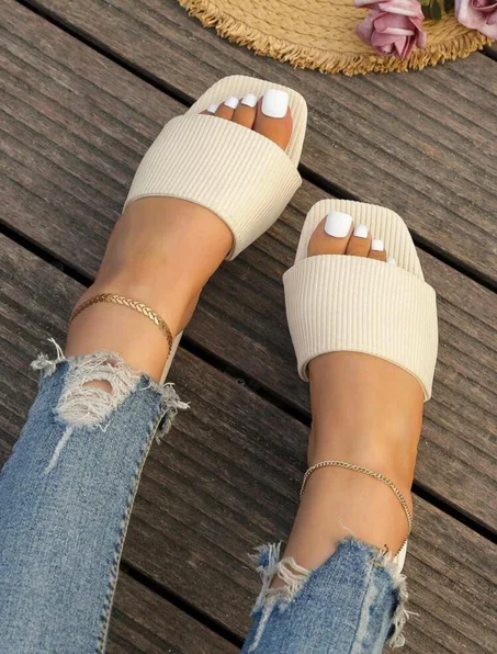 élégant Sandales pour minimaliste à bande unique Sandales plates