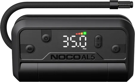 NOCO Air AL5: Inflador de neumáticos ultrarrápido de 5A sin cables – Compresor de aire portátil con batería – Flujo de aire de 17 SLPM Infla de 0–40 PSI en 7 minutos – Medidor digital + apaga