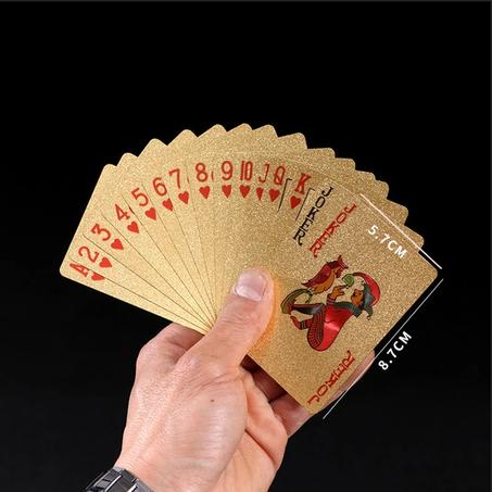 Black and Gold Poker Playing Cards Set مجموعة أوراق لعب البوكر باللونين الأسود والذهبي