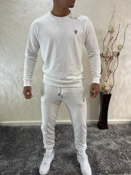 Men's Sporty Sweat Suit – Full White Set طقم رياضي رجالي أنيق