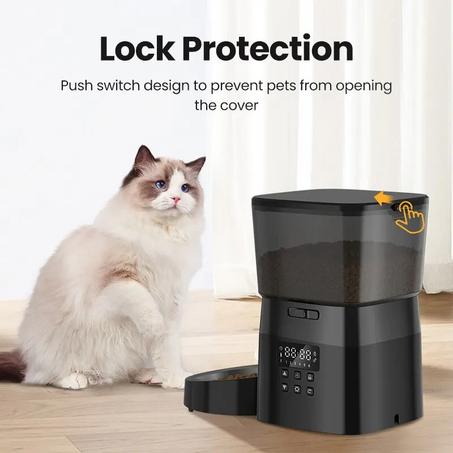 ROJECO Automatic Pet Feeder Button Version Auto Cat Food  وحدة تغذية الحيوانات الأليفة الأوتوماتيكية